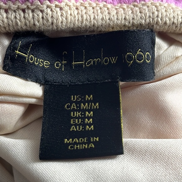 House of Harlow 1960 M crochet halter dress stripes summer - Picture 5 of 8